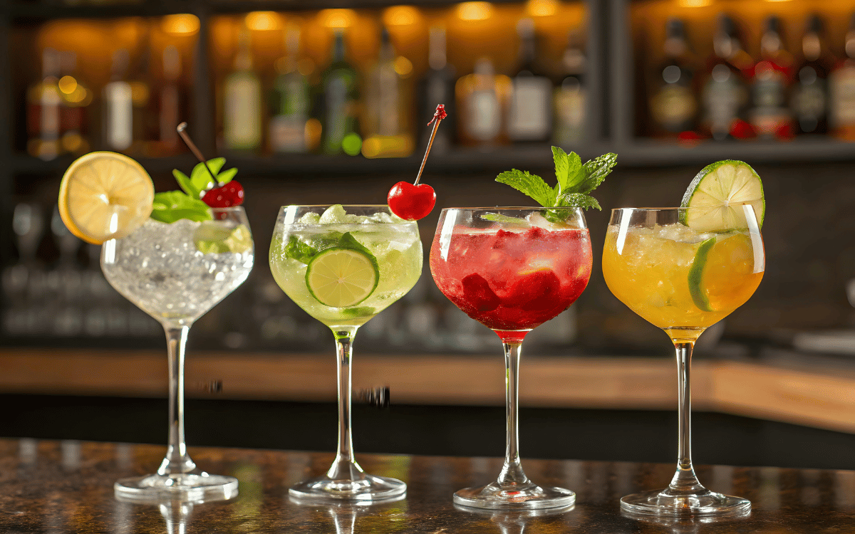 refrescos y cervezas servidos en mesa de restaurante